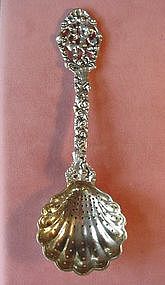 800 SILVER SUGAR SIFTER {Figural wGilded Bowl