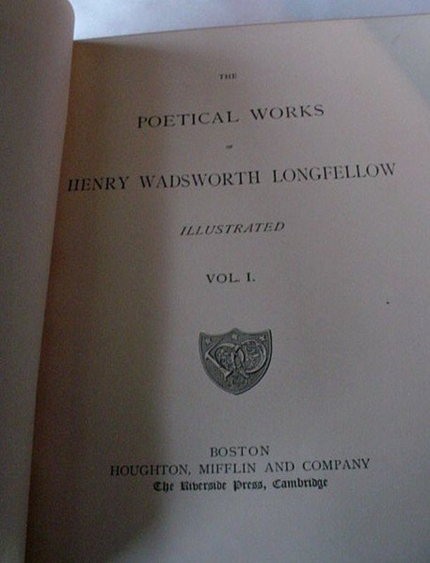 LONGFELLOW POETICAL WORKS HOUGHTON MIFLIN 1886 LEATHER