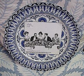 BLUE AND WHITE GIBSON GIRL PLATE 1901 ROYAL DOULTON