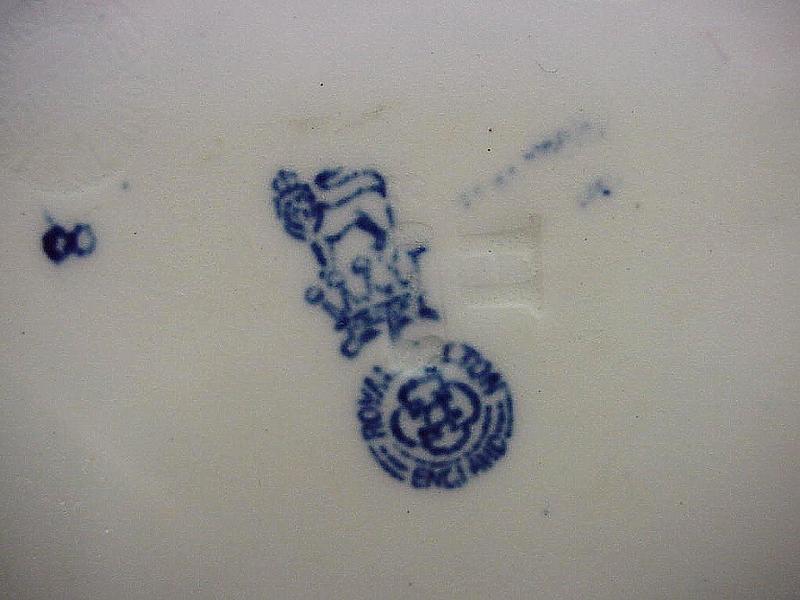 BLUE AND WHITE GIBSON GIRL PLATE 1901 ROYAL DOULTON