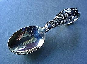 STERLING BABY SPOON.. WINGED ANGEL ON THE HANDLE