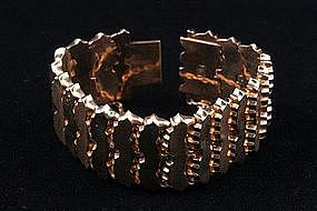 18K RETRO BRACELET WEIGHTY ROSE GOLD CIRCA 1950