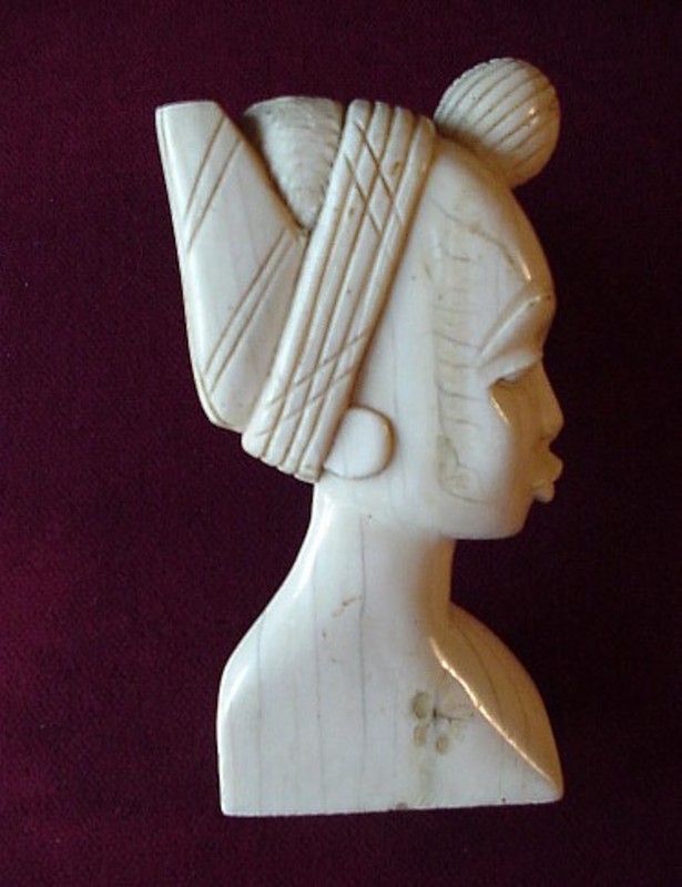 Excellent CARVING Of An AFRICAN LADY In IVORY