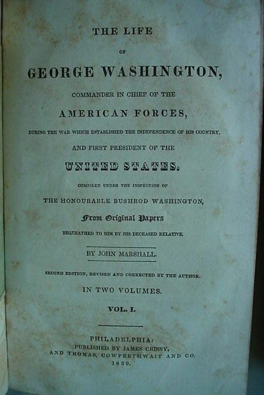 LIFE OF GEORGE WASHINGTON 1839 2ND ED. JOHN MARSHALL