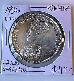 CANADIAN SILVER COIN .. 1936 SILVER DOLLAR UNC
