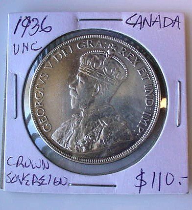 CANADIAN SILVER COIN .. 1936 SILVER DOLLAR UNC