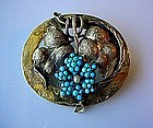 SCARCE ANTIQUE VICTORIAN GOLD PIN w TURQUOISE ACCENTS