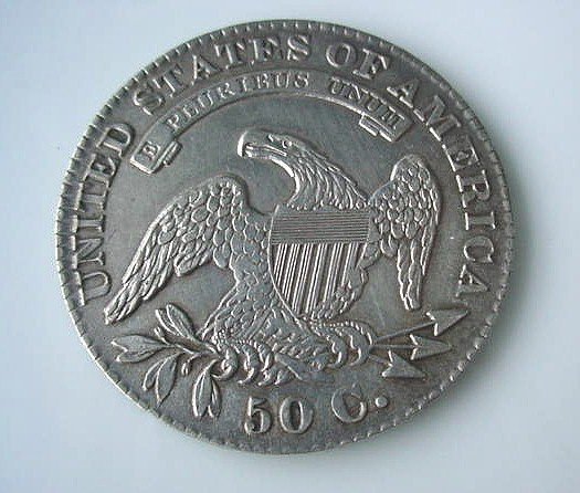 ANTIQUE COIN... 1830 CAPPED BUST US HALF DOLLAR AU UNC