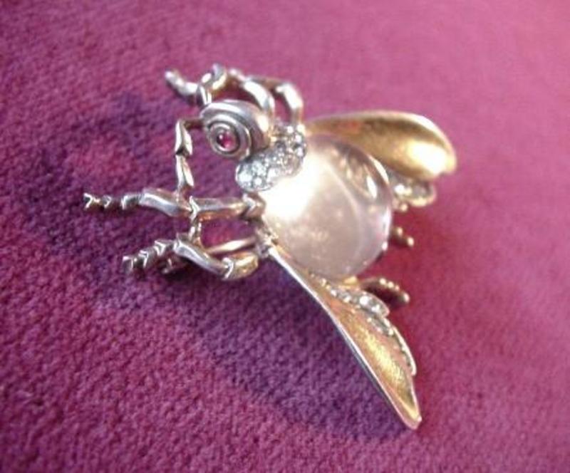 Sterling TRIFARI JELLYBELLY BUG PIN