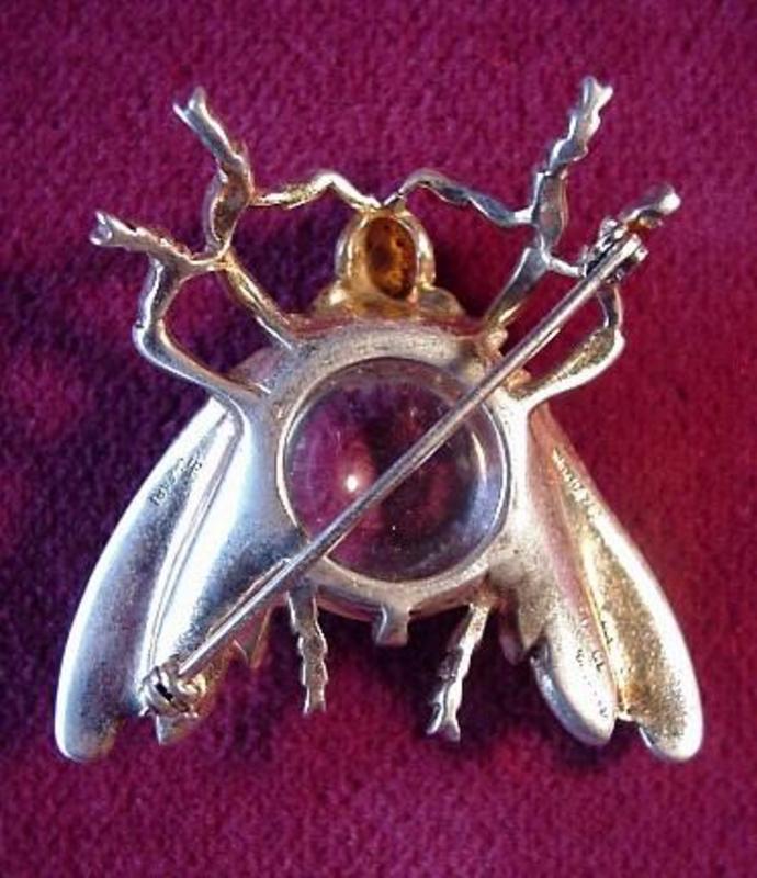 Sterling TRIFARI JELLYBELLY BUG PIN