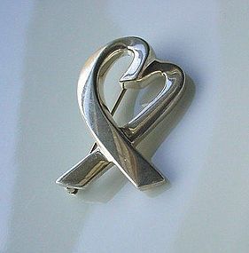 PALOMA PICASSO TIFFANY STERLING HEART BROOCH