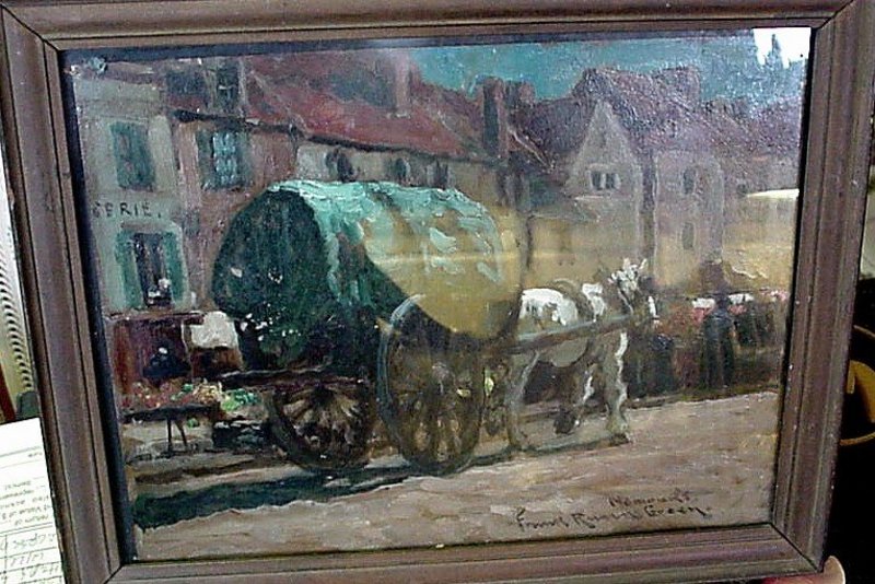 3 OILS &amp; 1 WATERCOLOR BY LISTED ARTIST... F.R.GREEN