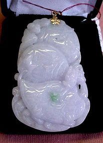 LAVENDER JADE PENDANT 14K BALE