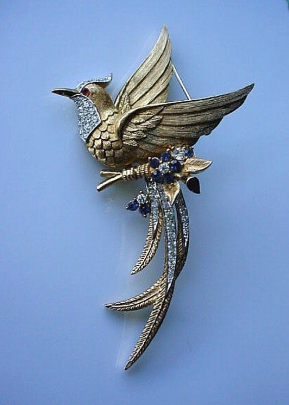 LARGE SIGNED MARCEL BOUCHER BIRD BROOCH