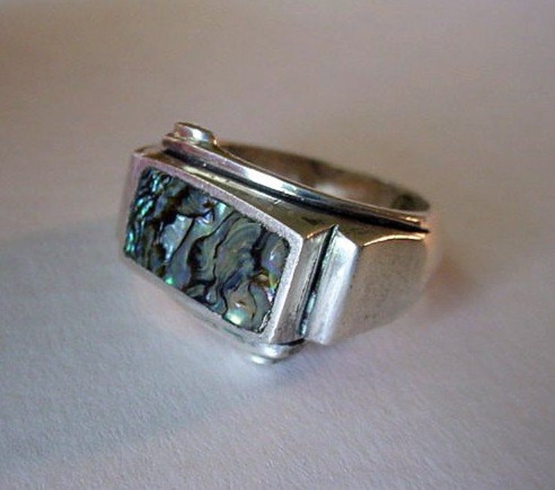 STERLING & ABALONE GENT'S LOS BALLESTEROS RING