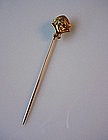 14K ART NOUVEAU GOLD STICK PIN... FACE OF A LADY