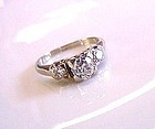 ONE CARAT TDW OLD EUROPEAN CUT DIAMONDS ENGAGEMENT RING