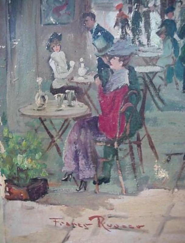 PARIS STREET...CAFE DES ARTIST{Lady wParasol