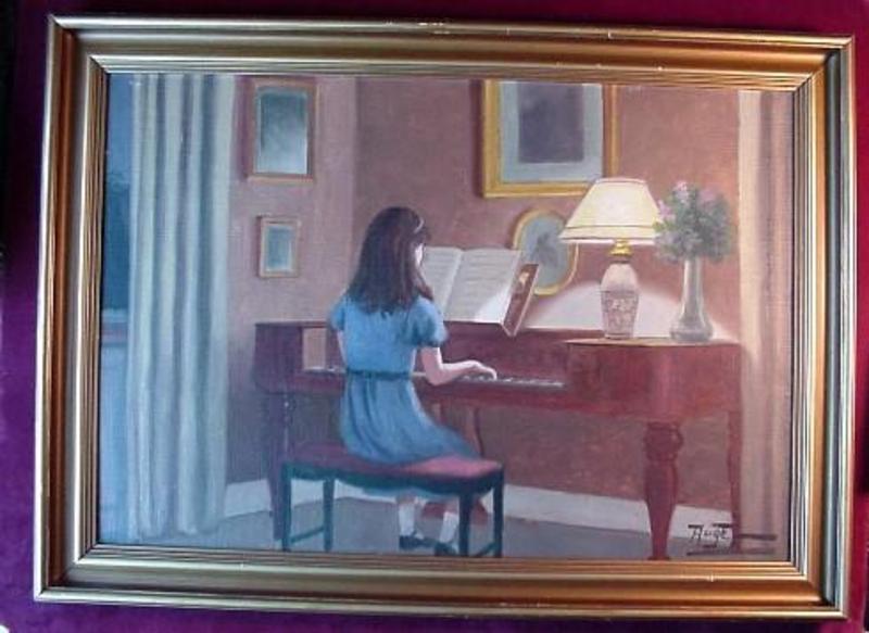 OIL on BOARD...PIANO LESSONS { Jessen AAGE