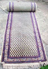 HAND WOVEN ORIENTAL RUG INDO MIR 30' RUNNER