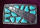 Sterling & Multi TURQUOISE BUCKLE ca. 1950