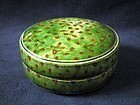 TANG DYNASTY - SMALL GREEN GLAZED SANCAI COVERED BOX