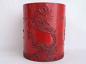 Porcelain Brush Pot, Qing Dynasty – Late 19th Century