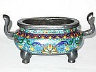 Qing Dynasty - Cloisonne Censer  Circa Mid Qing Dynasty