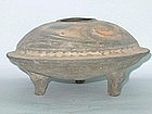 Han Dynasty - Painted Funerary Pottery Tripod Censer