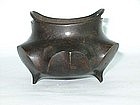 Qing Dynasty  -  Lotus Shaped Bronze Censer