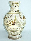 Yuan Dynasty - Iron Brown Painted Cizhou Vase