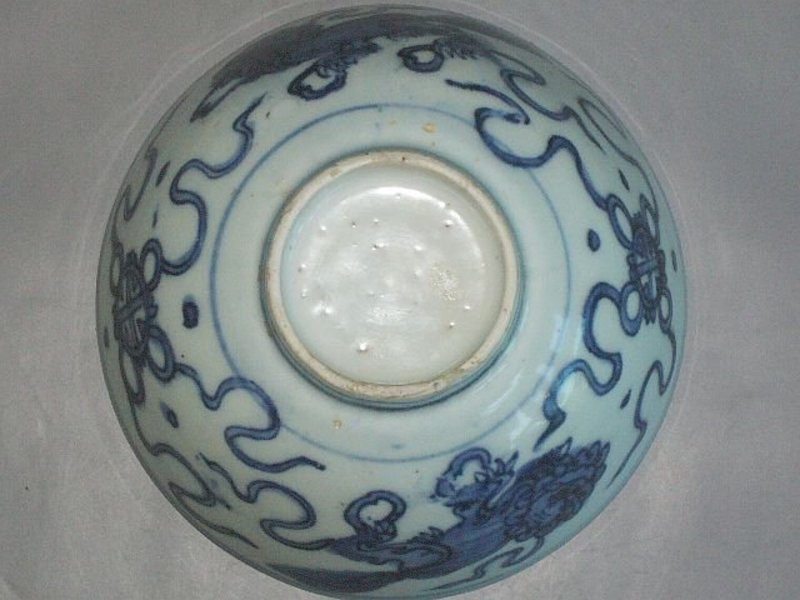 Ming Dynasty - Blue and White Bowl of Foo Lion Dog