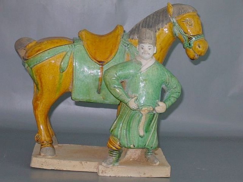 Ming Dynasty - Funerary Sancai Glazed Groom and Horse