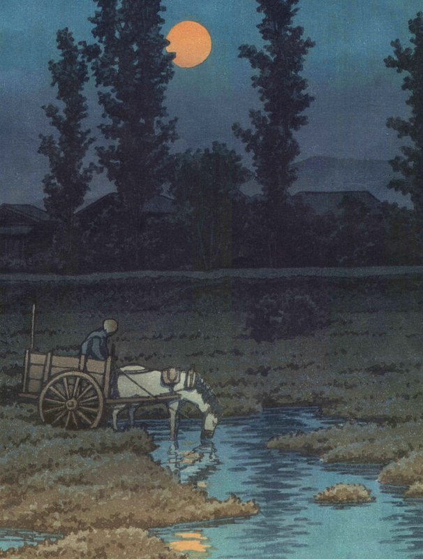 Kawase Hasui Japanese Woodblock Print - Horse SOLD