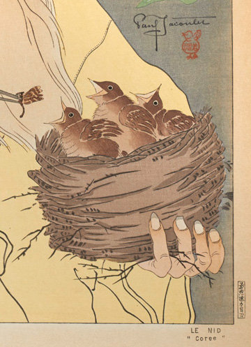 Paul Jacoulet Japanese Woodblock Print - Le Nid SOLD