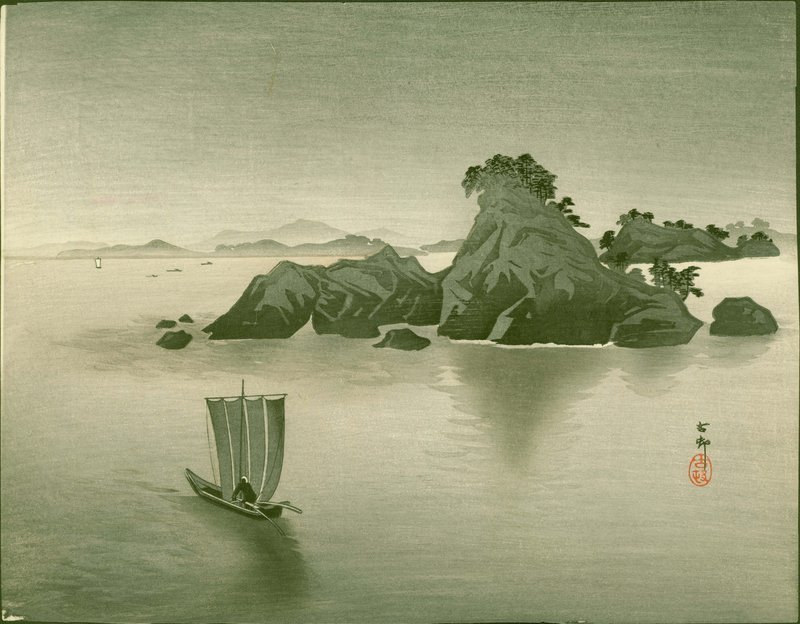 Ohara Koson Japanese WoodblockPrint - Matsushima -boat RARE SOLD