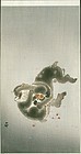Ohara Koson Japanese Woodblock Print - Playing Monkeys
