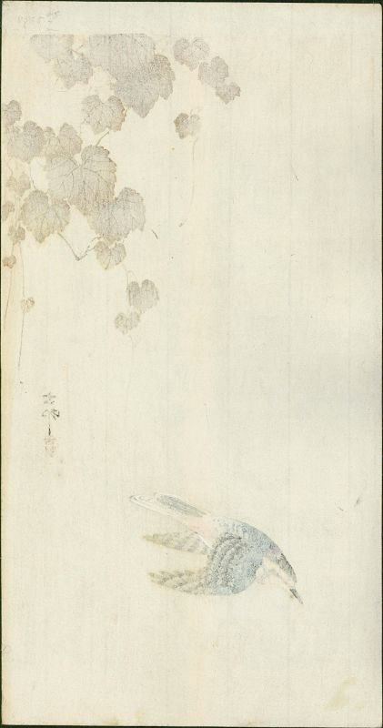 Ohara Koson Woodblock Print - Bird in Yellow Sky - Ivy Above SOLD