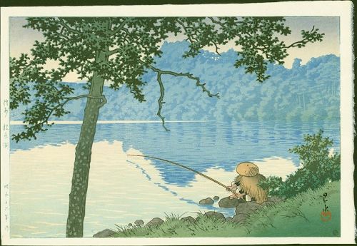 Kawase Hasui Japanese Woodblock Print -Lake Matsubara Shinshu SOLD