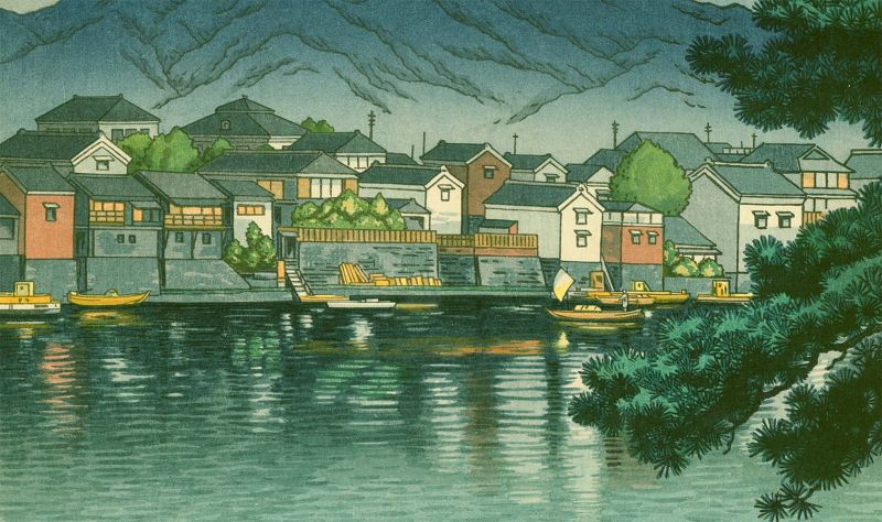Tsuchiya Koitsu Woodblock Print - Fuji From Numazu Harbour SOLD