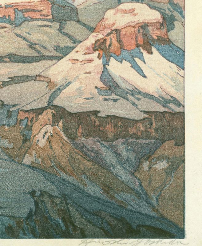 Hiroshi Yoshida - Woodblock Print - Grand Canyon - Jizuri SOLD