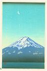 Mt. Fuji and Crescent Moon Japanese Woodblock Print SOLD