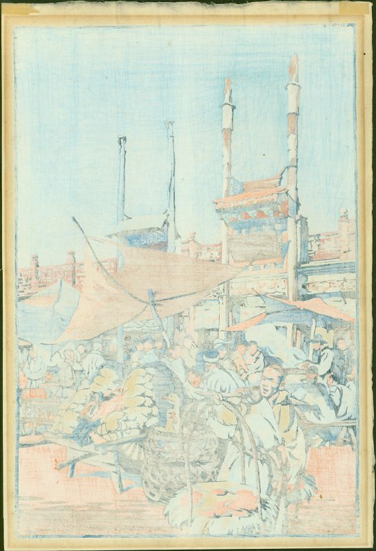 Cyrus Baldridge Japanese Woodblock Print - Peking Market 1925