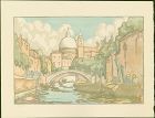 Andrew Kay Womrath Woodblock Print - Canal Scene, Venice SOLD
