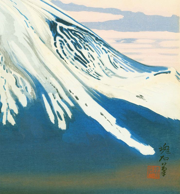 Jokata Kaiseki Woodblock Print - Snow-Capped Mt. Fuji - Rare SOLD