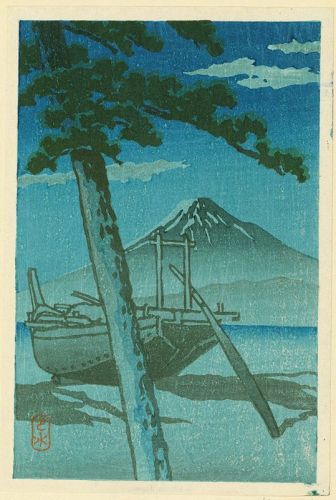 Kawase Hasui Japanese Woodblock Print - Pinebeach at Miho (2)