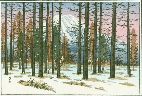 Ito Takashi Japanese Woodblock Print - Mt. Fuji From Yamanaka - SOLD