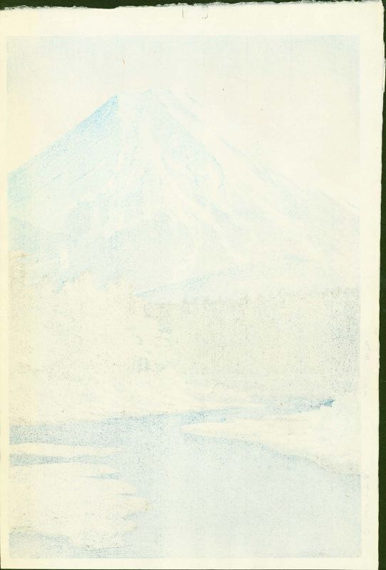 Kawase Hasui Japanese Woodblock Print - Mt. Fuji From Oshino SOLD