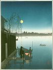 Eijiro Woodblock Print -Evening Cool Sumida - Hasegawa Night SOLD