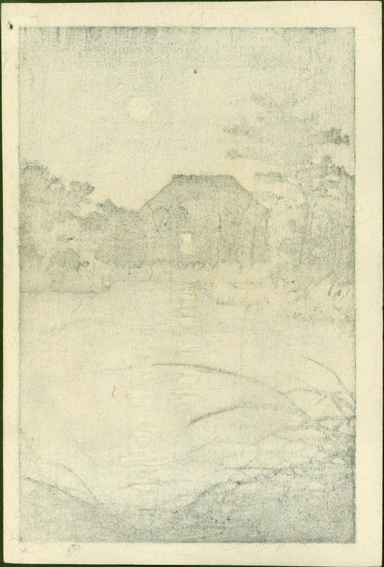 Kawase Hasui Woodblock Print - Moon at Itako (Country House) SOLD